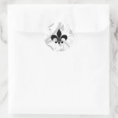 Black and White Swirl Fleur De Lis Sticker (Bag)