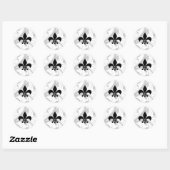 Black and White Swirl Fleur De Lis Sticker (Sheet)