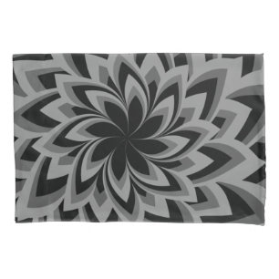 BLACK AND WHITE SWIRL FLOWERS   PILLOWCASE