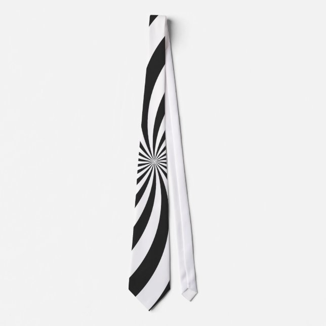Black and White Swirl Pattern Tie (Front)