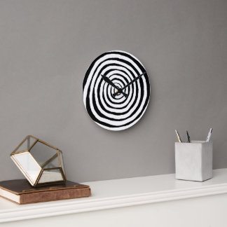 Black and White Swirl Wall Clock
