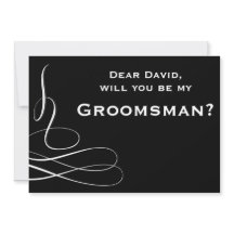 Black And White Swirl Will You Be My Groomsman
