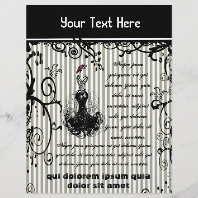 Black and White Swirled  Striped Flyer (Front)