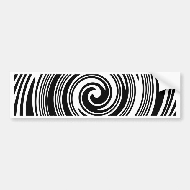Black and white swirling pattern bumper sticker (Front)