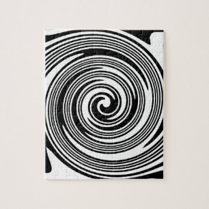Black and white swirling pattern jigsaw puzzle