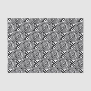 Black and white swirling pattern tissue paper
