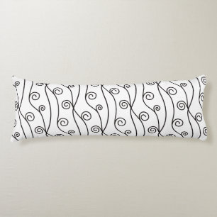 Black and White Swirls Body Cushion