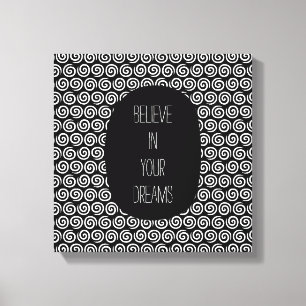 Black and White Swirls Canvas Print