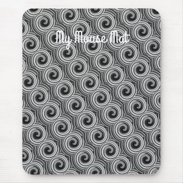 black and white swirls modern contempory   mouse mat (Front)