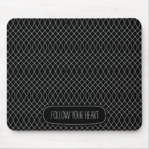 Black and White Swirls Mouse Mat