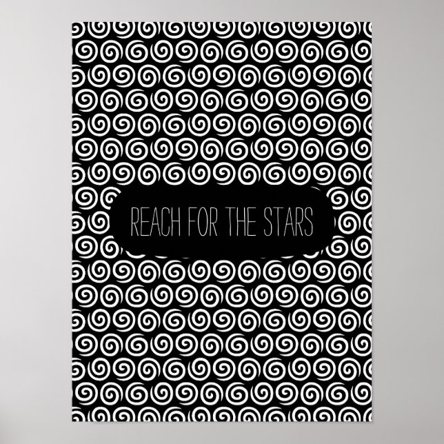 Black and White Swirls Poster (Front)