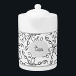 Black and White Swirls Teapot<br><div class="desc">Black and White Swirls Teapot. Cute cute cute little teapot to add to your "Black and White Swirls" collection.</div>