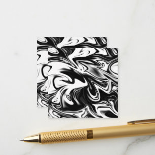 Black And White Swirly Marble Design, Enclosure Card