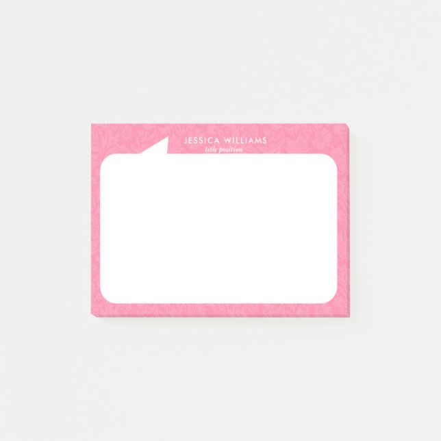 Black and white talk bubble Custom Name Post-it Notes (Front)