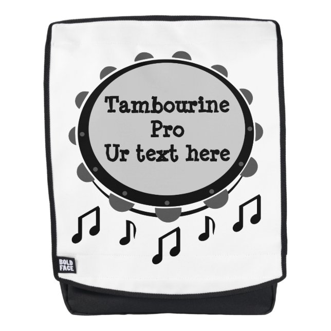 Black and White Tambourine Backpack (Front)