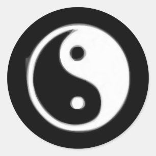 Black  and white Taojitu Classic Round Sticker