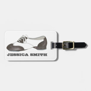 Black-and-White Tap Oxford Tapdance Dance Shoe Luggage Tag