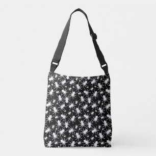 Black and White Tarantula Spider Pattern Crossbody Bag