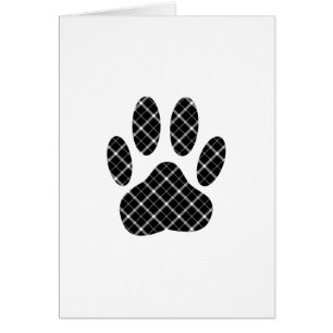 Black And White Tartan Dog Paw Print