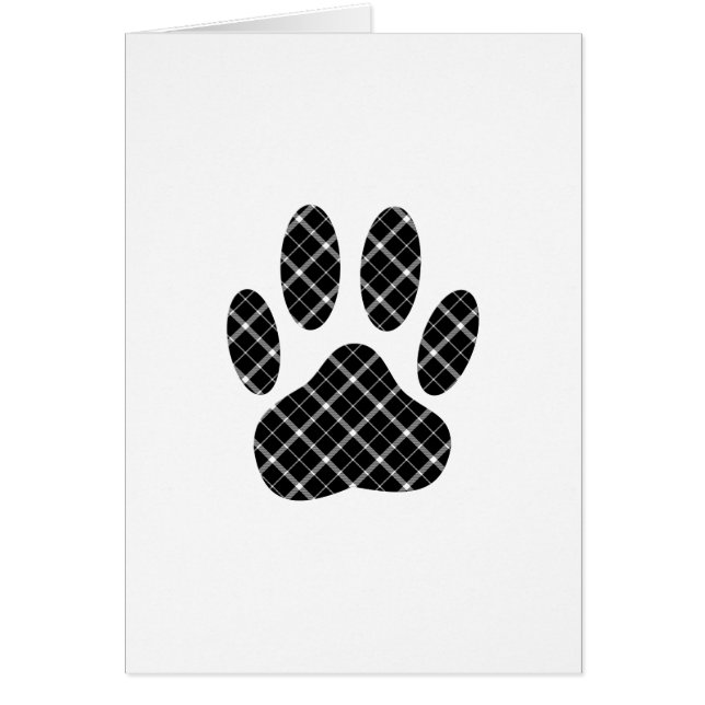 Black And White Tartan Dog Paw Print (Front)