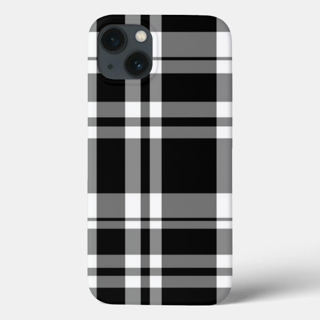 Black and white tartan plaid pattern  Case-Mate iPhone case (Back)