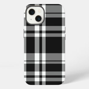 Black and white tartan plaid pattern iPhone 13 case