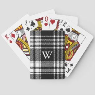 Black and White Tartan Plaid Playing Cards