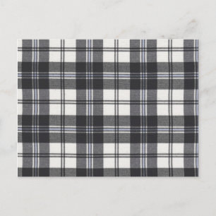 Black and white tartan postcard
