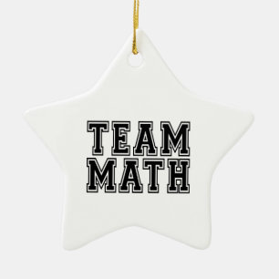 Black and White Team Math Ceramic Tree Decoration