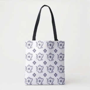 Black and White Teapot Tote Bag