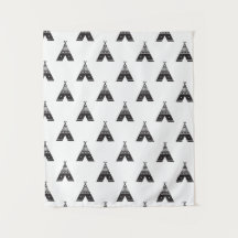 Black and White. Teepee Pattern.