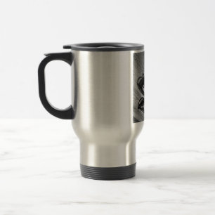 Black and White Tenor Saxophone Travel Mug