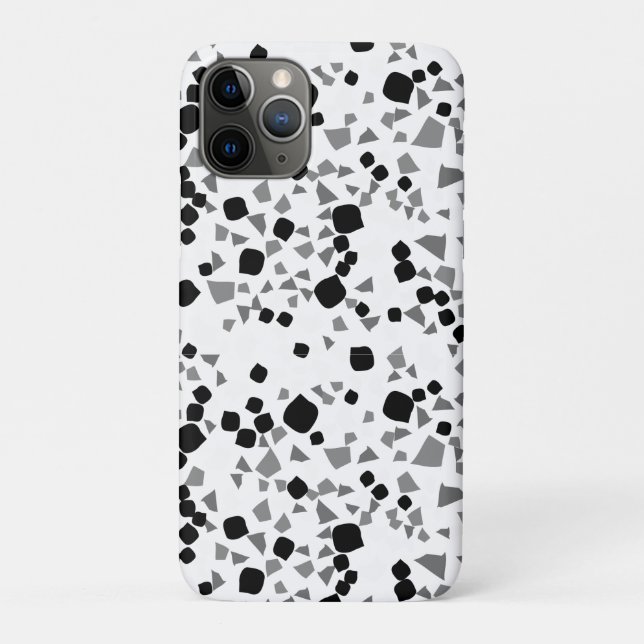 Black and White terrazzo Minimal modern Case-Mate iPhone Case (Back)
