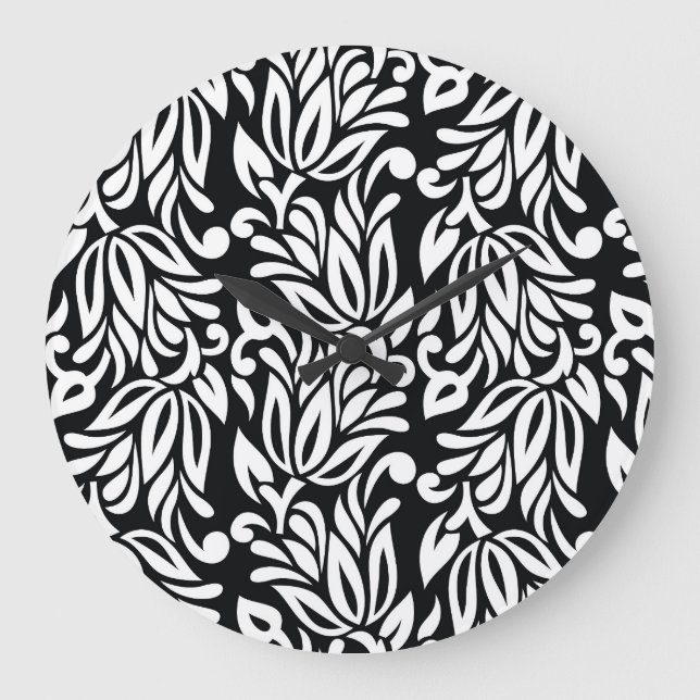 Black and white textile. large clock (Front)