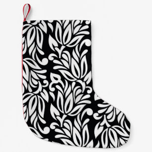 Black and white textile. small christmas stocking