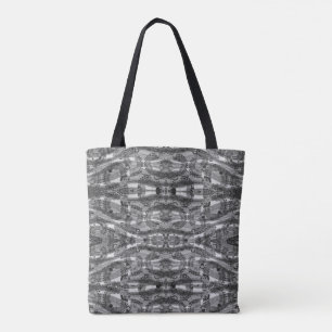 Black And White Textured Pattern Tote Bag