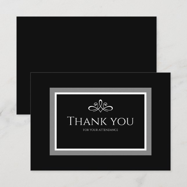 Black and white thank you card (Front/Back)