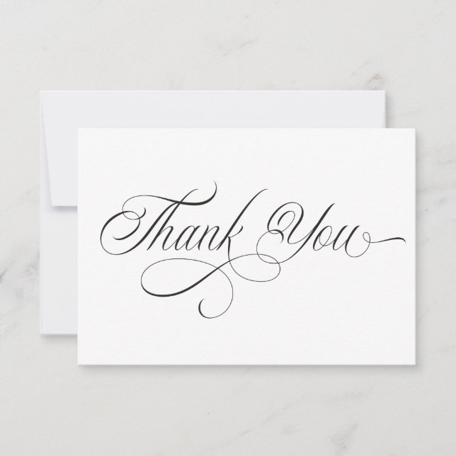 Black and white Thank You Card (Front)