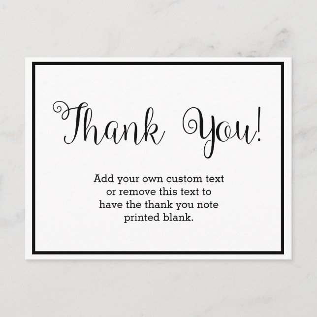 Black and White Thank You Cards (Front)