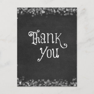 Black and White Thank You Postcard