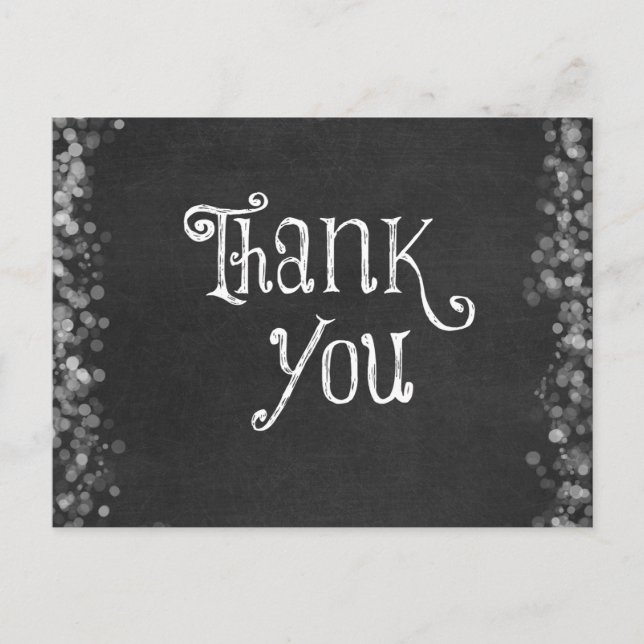 Black and White Thank You Postcard (Front)