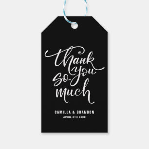 Black and White Thank You So Much Lettering Gift Tags