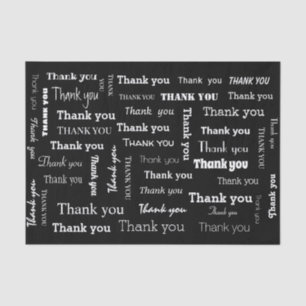 Black and White Thank You Tissue Paper