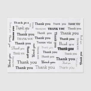 Black and White Thank You Tissue Paper