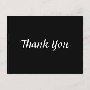 Black and White Thank You Trendy Classical Postcard