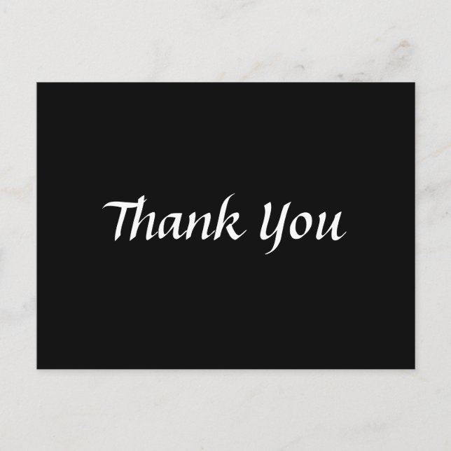 Black and White Thank You Trendy Classical Postcard (Front)