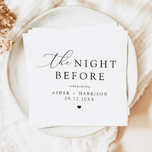 Black and White The Night Before Rehearsal Dinner Napkin