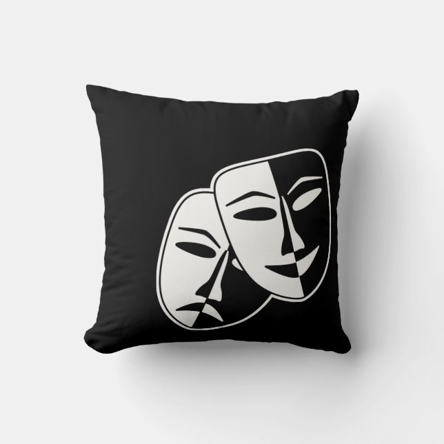 Black and White Theatre Drama Bath Decor Cushion (Front)
