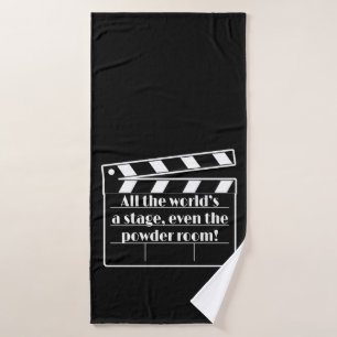 Black and White Theatre Drama Bath Decor Towel