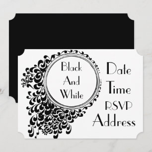 Black and White theme party Invitation